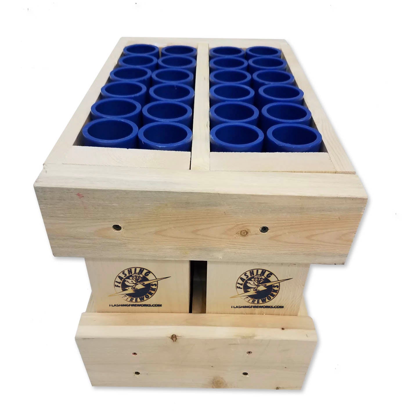 24-Tube Double Row Straight Shooter Rack — Wild Willys Fireworks