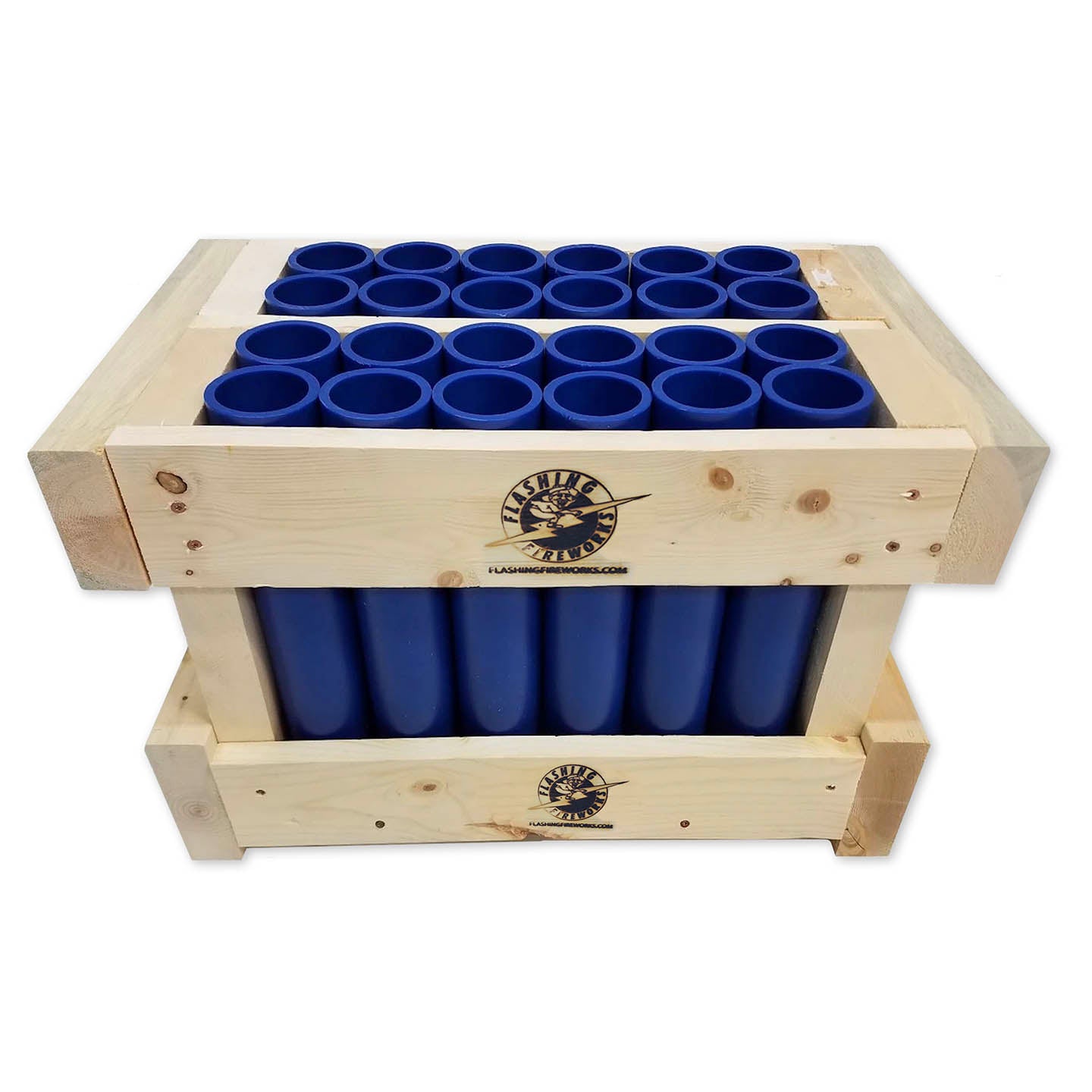 24-Tube Double Row Straight Shooter Rack — Wild Willys Fireworks