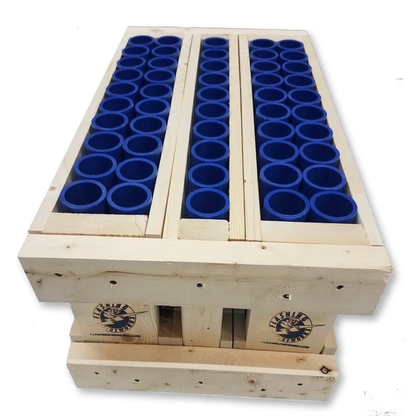 50-Tube Double Row Straight Shooter Rack — Wild Willys Fireworks