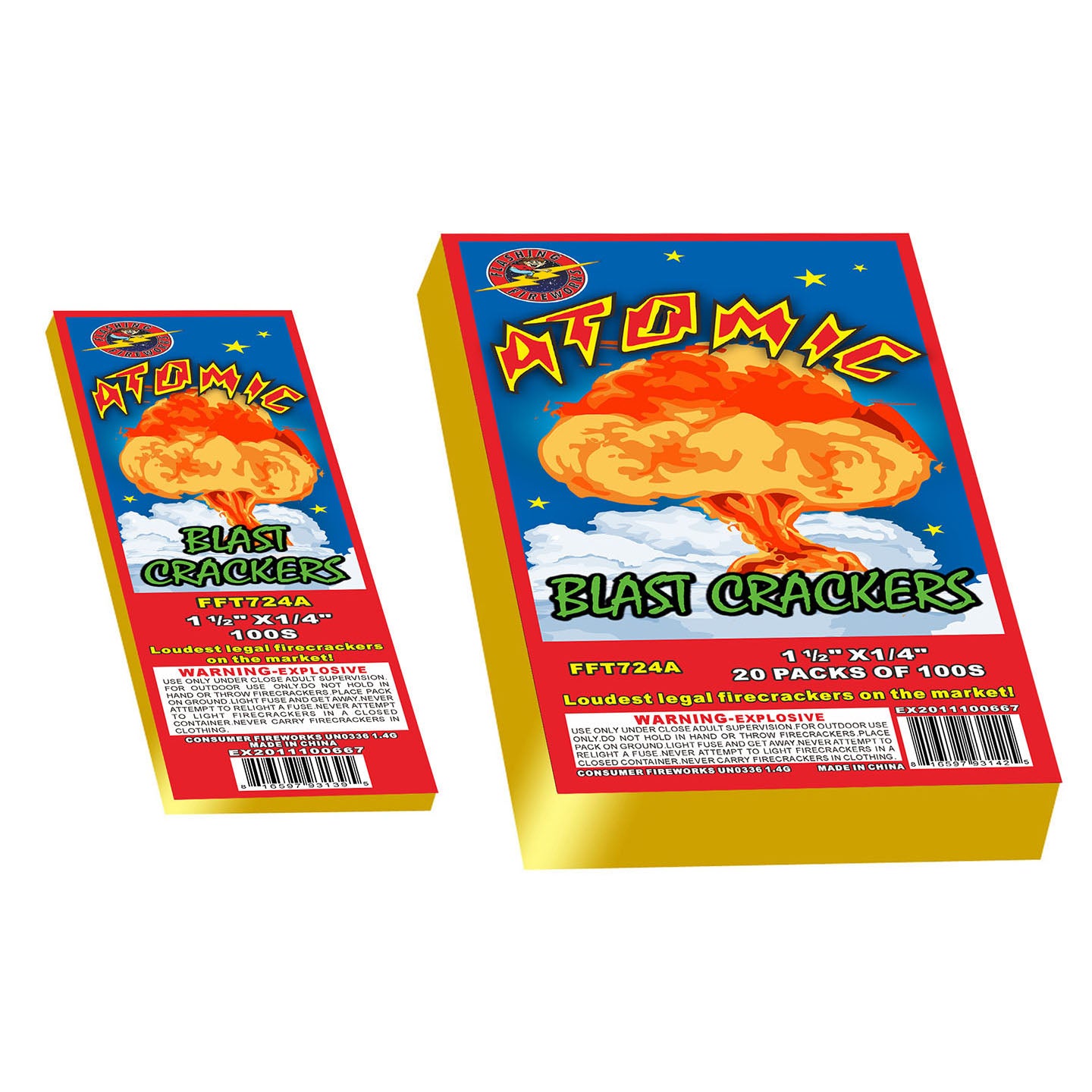 Firecracker 1.5 Inch 20 pack Brick by Flashing Fireworks 