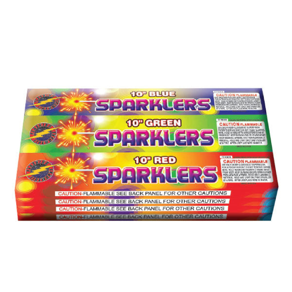 10 Inch Colored Wood Sparkler by Flashing Fireworks