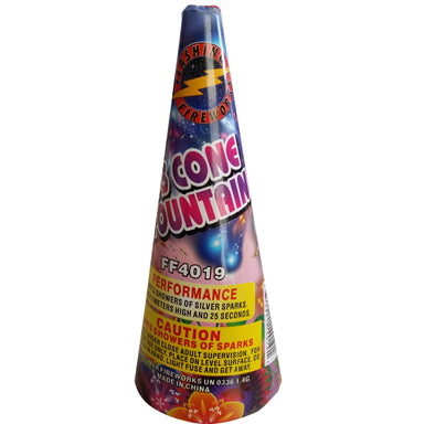 Number 3 Assorted Cone Fountain  (6 Cone) by Flashing Fireworks