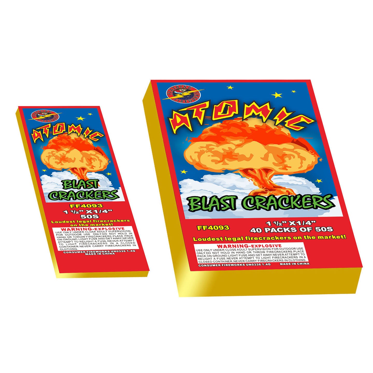 Firecracker 1.5 Inch 40 pack Brick by Flashing Fireworks 