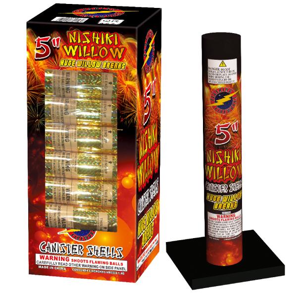 5 Inch Nishiki Willow Canister Shells by Flashing Fireworks