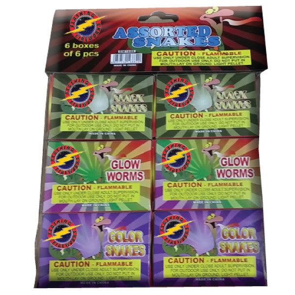 Colored Snake Assortment by Flashing Fireworks