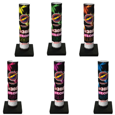Number 300 NEON Single Shot Tube by Flashing Fireworks