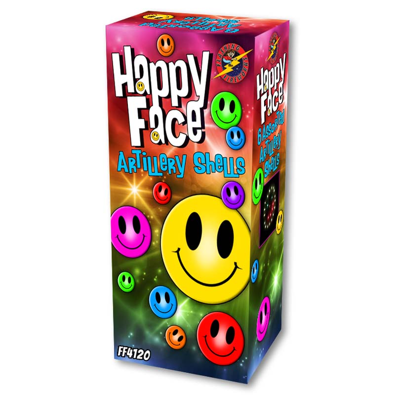 Happy Face Artillery Shells by Flashing Fireworks