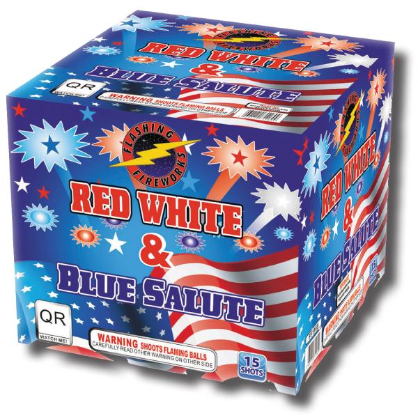 Red White Blue Salute by Flashing Fireworks 
