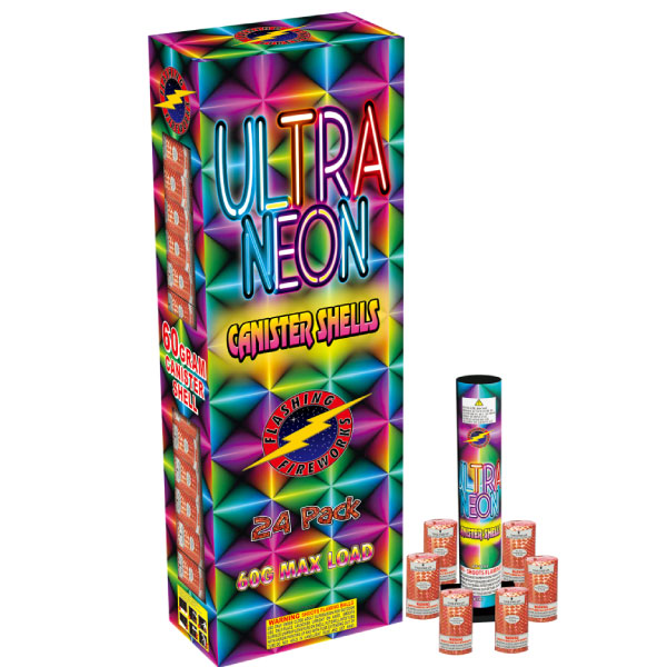 Ultra Neon Canister Shells by Flashing Fireworks