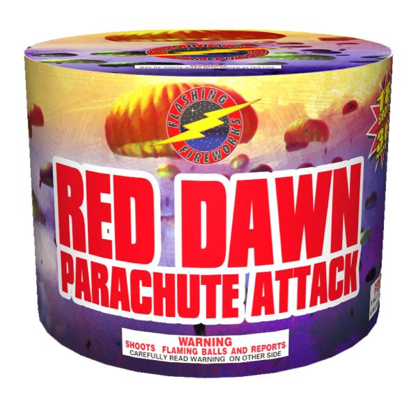 Red Dawn Parachute Attack by Flashing Fireworks 